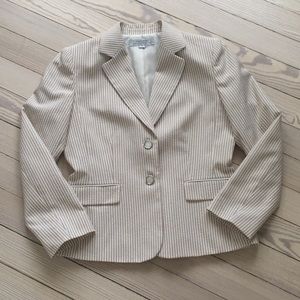 Tahari Seersucker Striped Blazer Suit Jacket